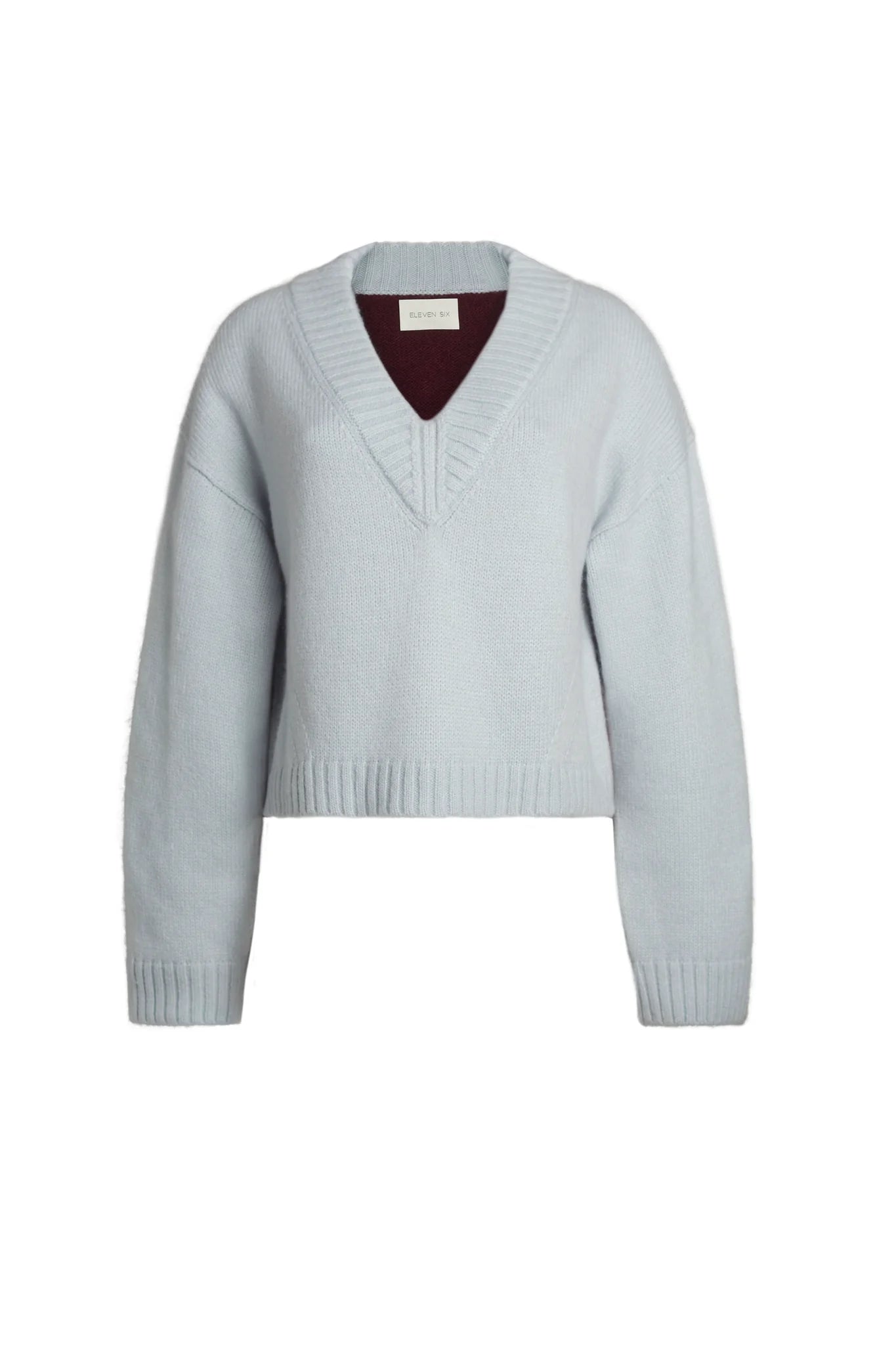 Eleven Six - Lora Sweater - Powder Blue/Merlot