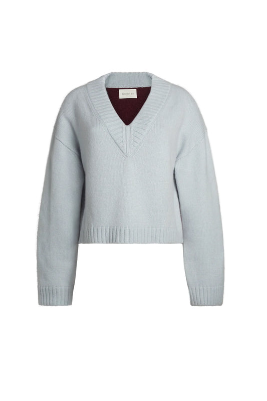 Eleven Six - Lora Sweater - Powder Blue/Merlot