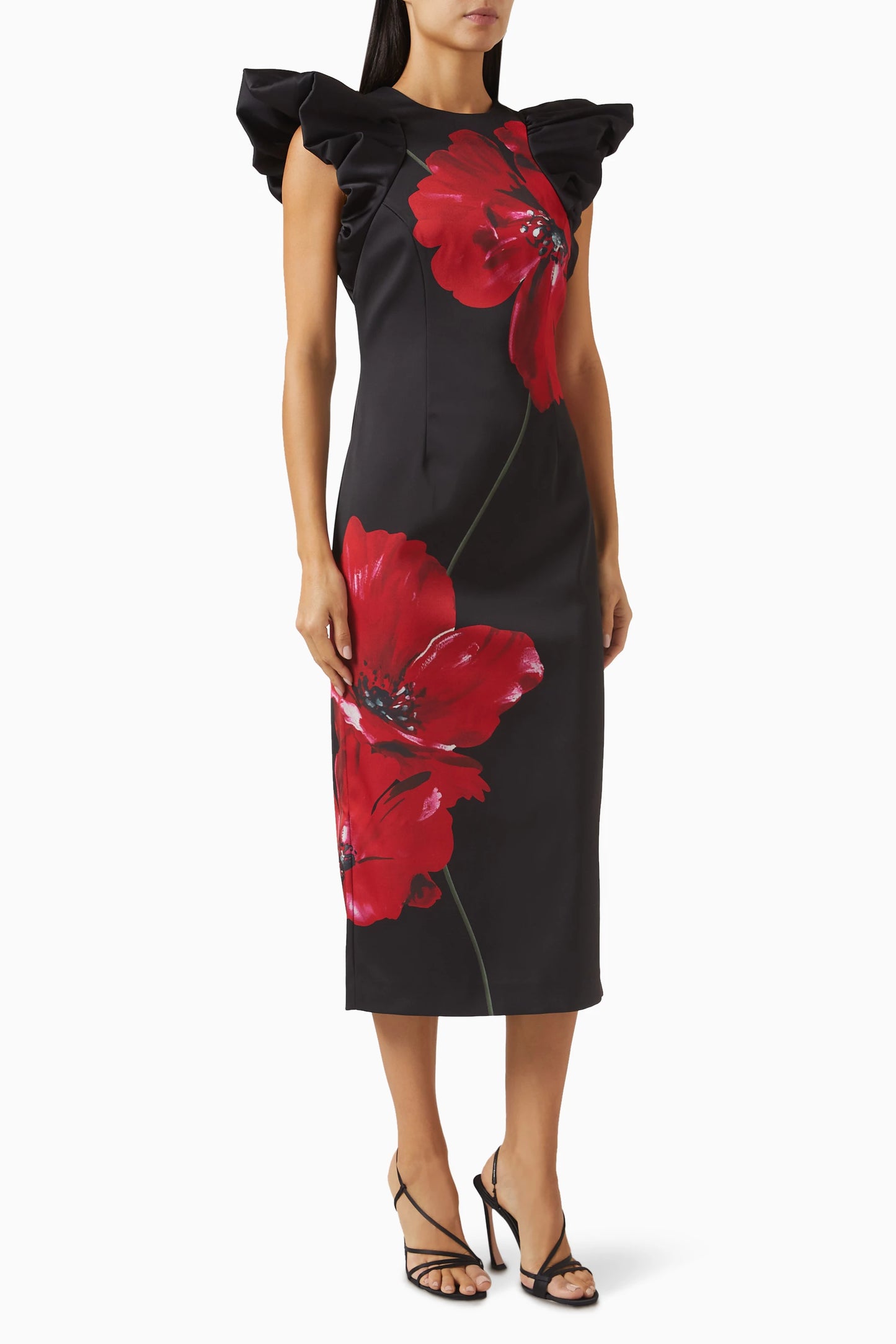 Rebecca Vallance-Chaya Midi Dress-Poppy Print