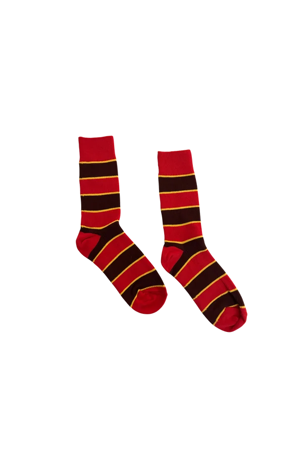 The Great - Collegiate Sock - Green, Hot Red, Navy