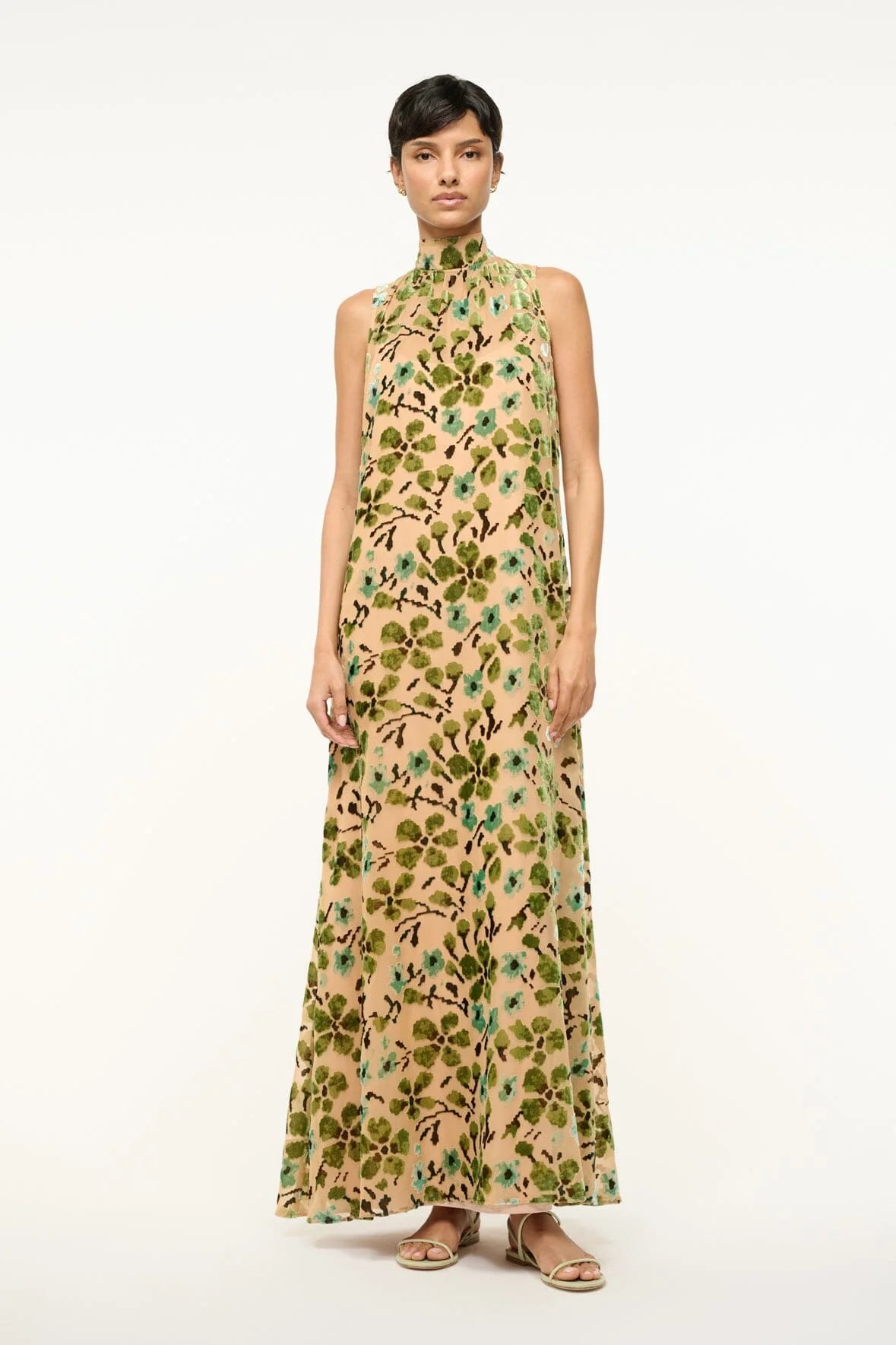 Staud-Albee Dress Moss Floral Tapestry