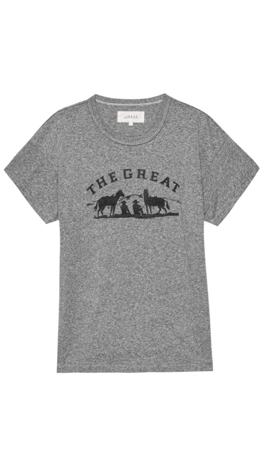 The Great- The Boxy Crew- Heather Grey with Gaucho Graphic