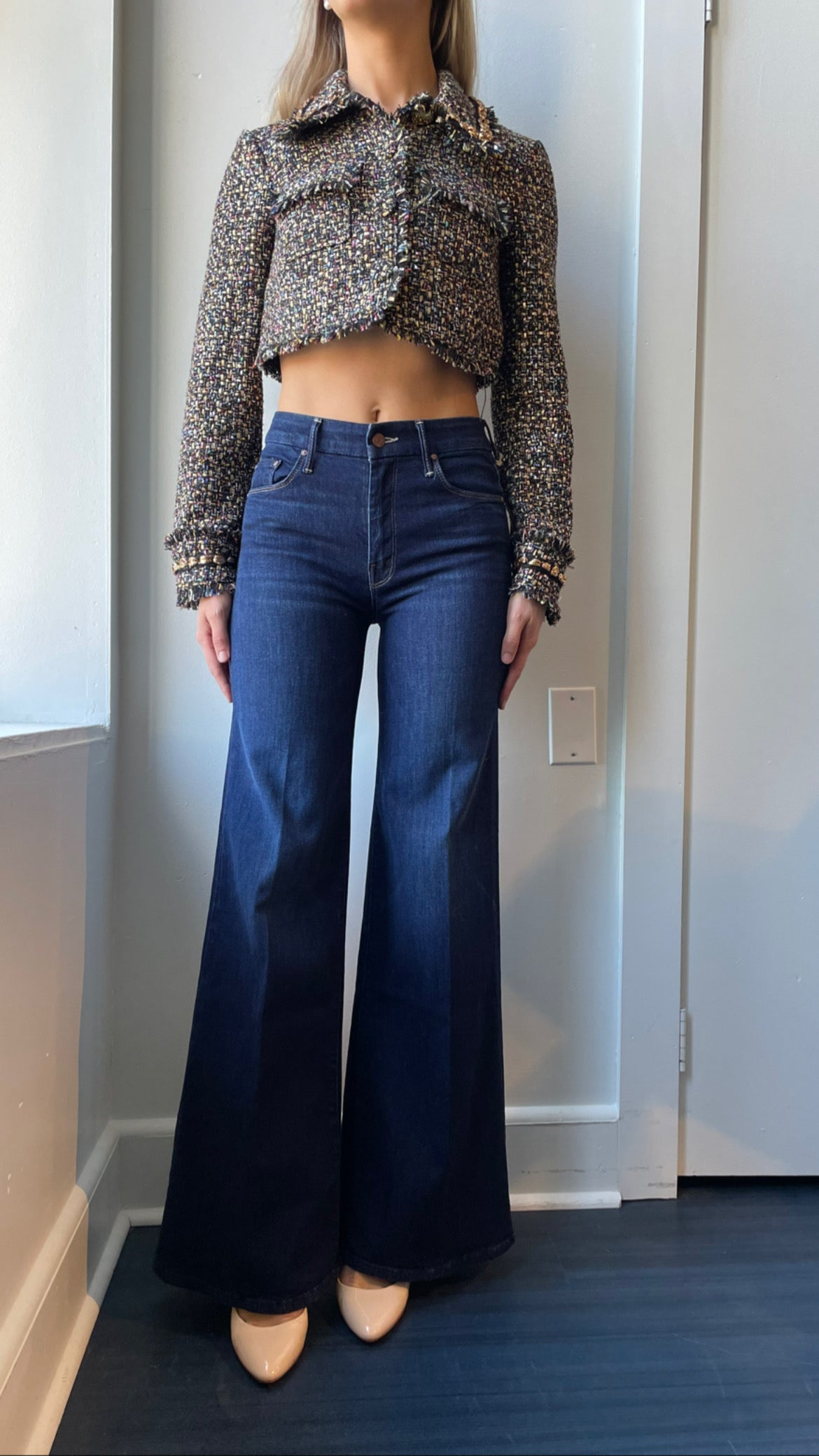 Cinq A Sept- Odette Tweed Crop Jacket- Black Multi