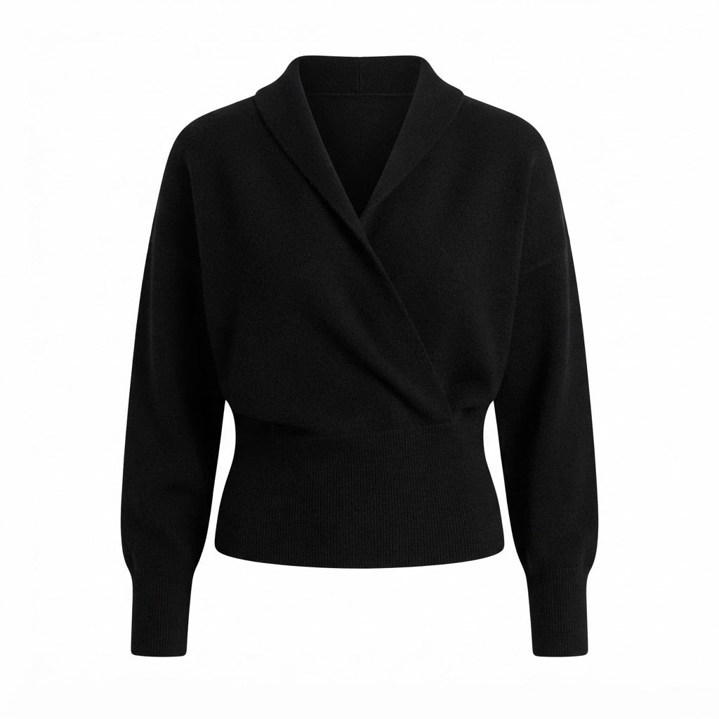 Estheme - Wrap Sweater - Black