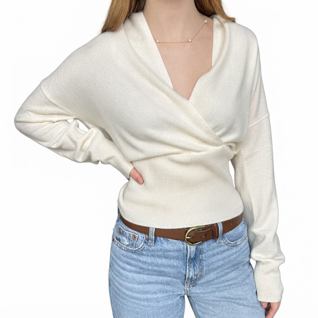 Estheme - Wrap Sweater - Cream