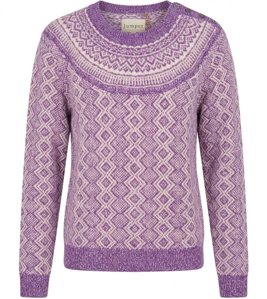 Jumper1234 - Jacquard Yoke Crew - Lavender Angel
