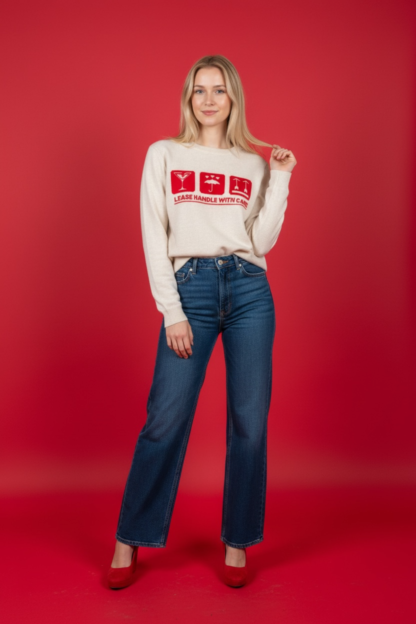 Jumper 1234 Care Crew Sweater in Oatmeal