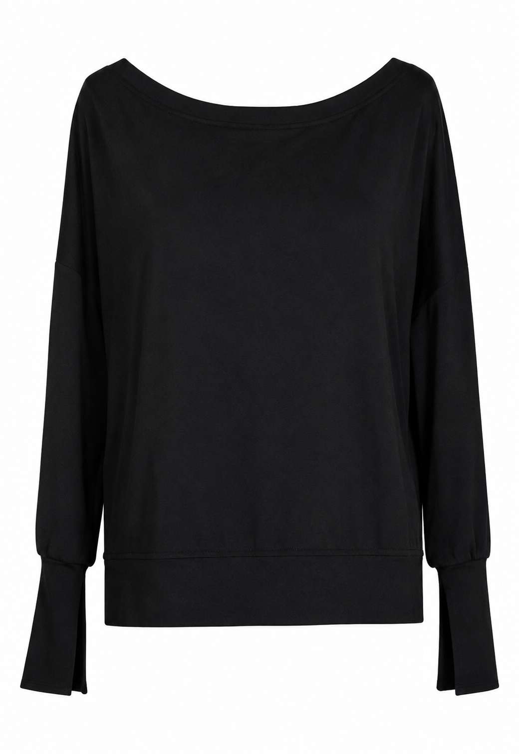 MILA - Long Sleeve Open Neck - Black