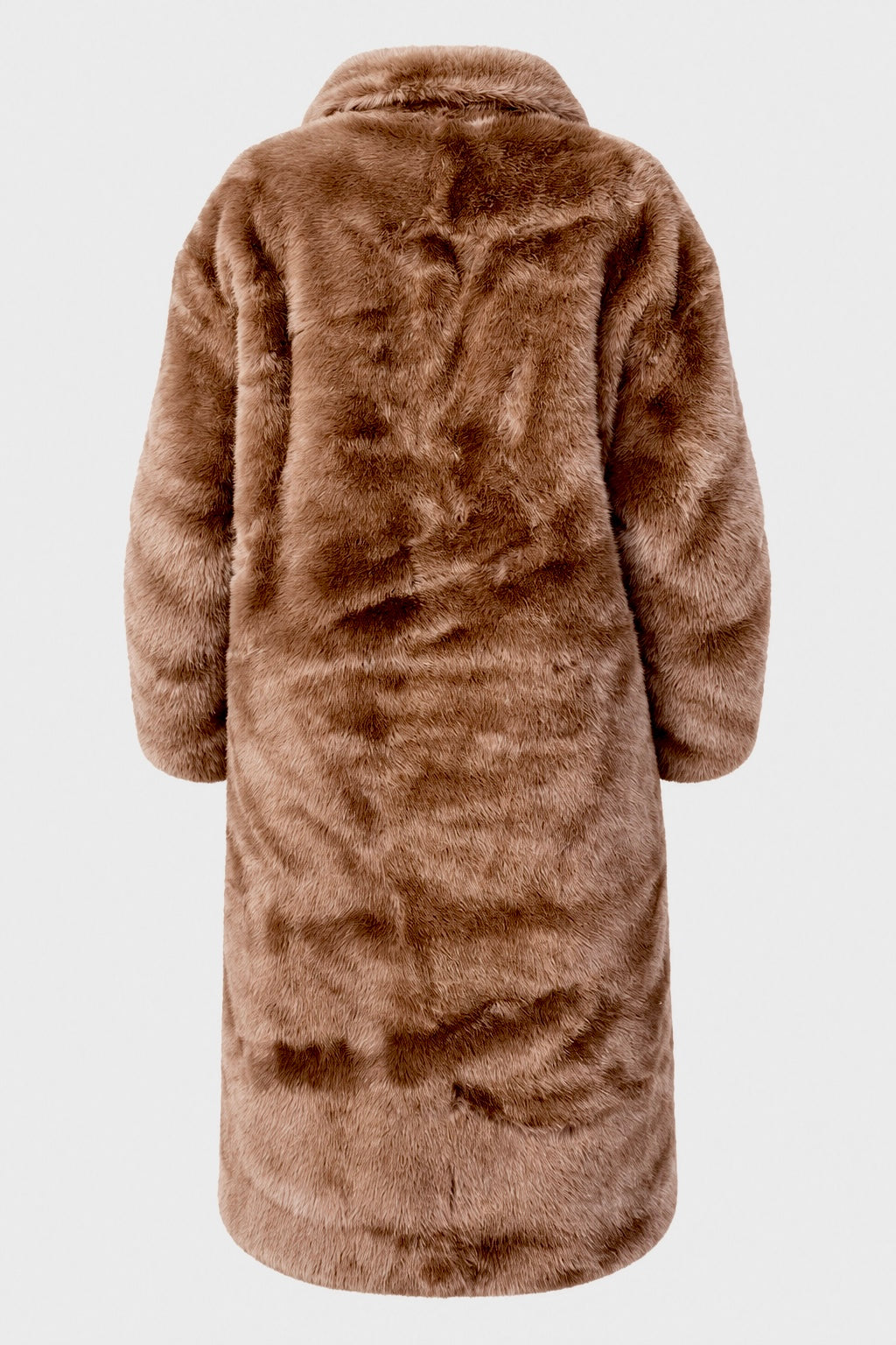 Estheme - Faux Fur Long Coat - Brown