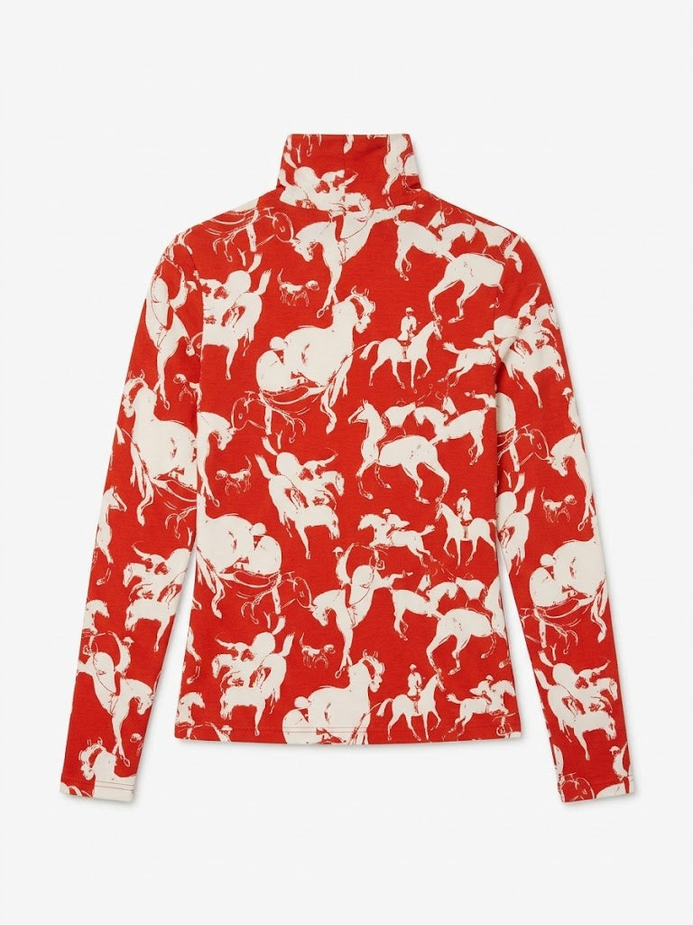 La Prestic Ouison - Sous Pull Top - Orange Horses