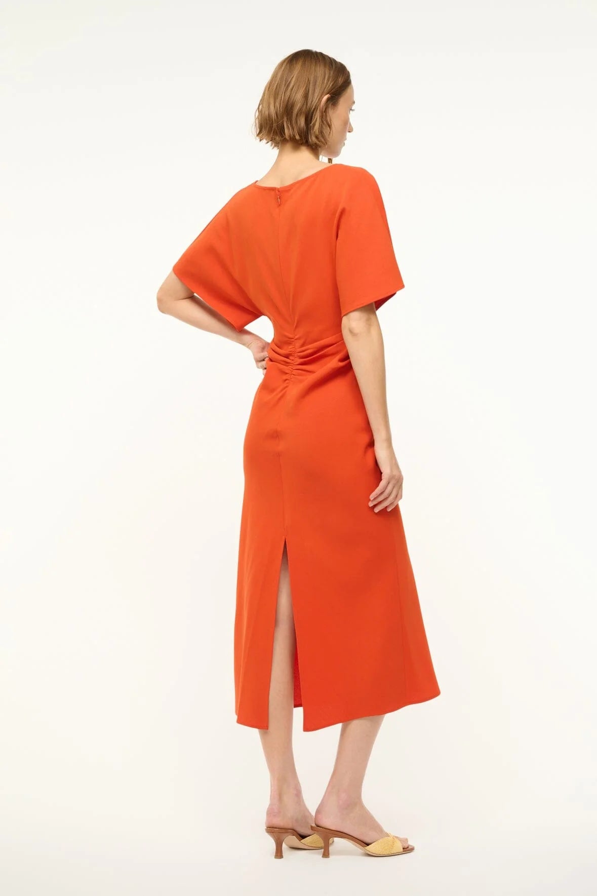 Staud-Amelie Midi Dress Cayenne