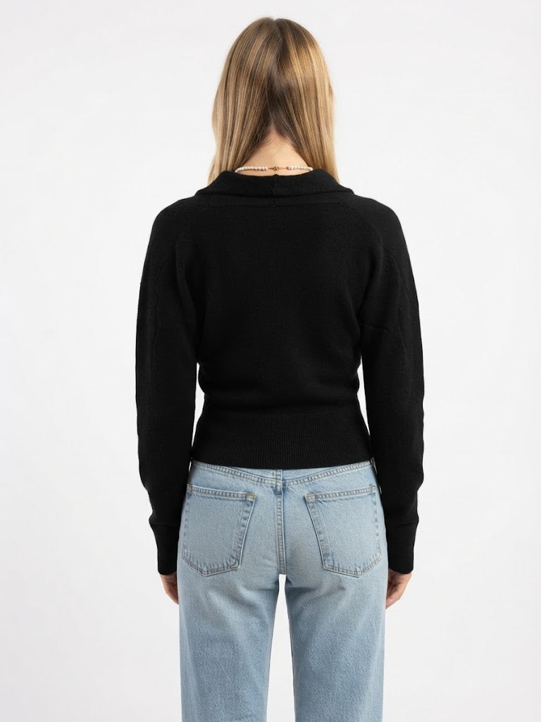 Estheme - Wrap Sweater - Black