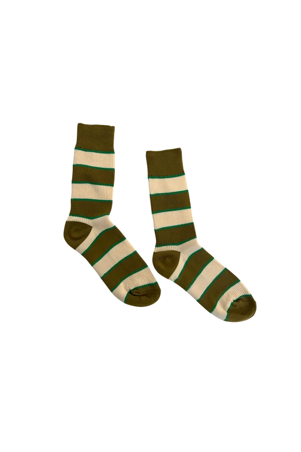 The Great - Collegiate Sock - Green, Hot Red, Navy