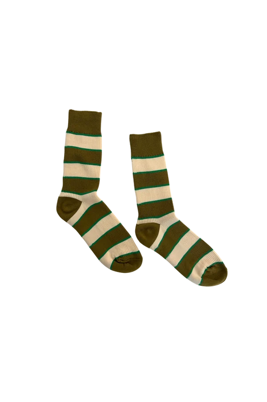 The Great - Collegiate Sock - Green, Hot Red, Navy