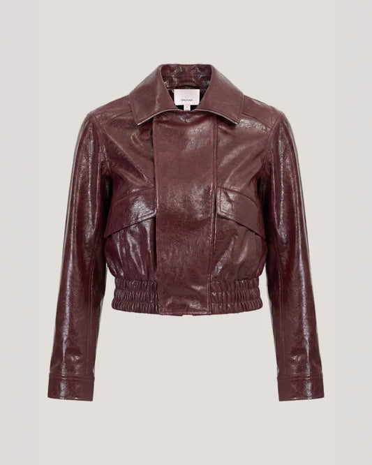 Cinq a Sept - Vegan Leather Alexander Jacket - Black Cherry