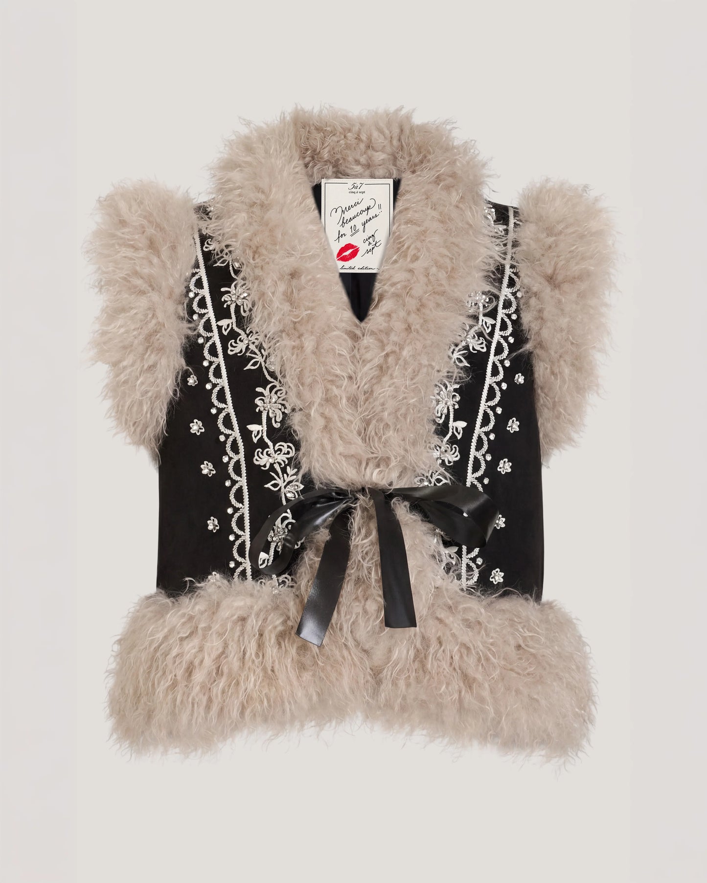 Cinq a Sept - Amaranthe Vest - Black & Dark Gardenia