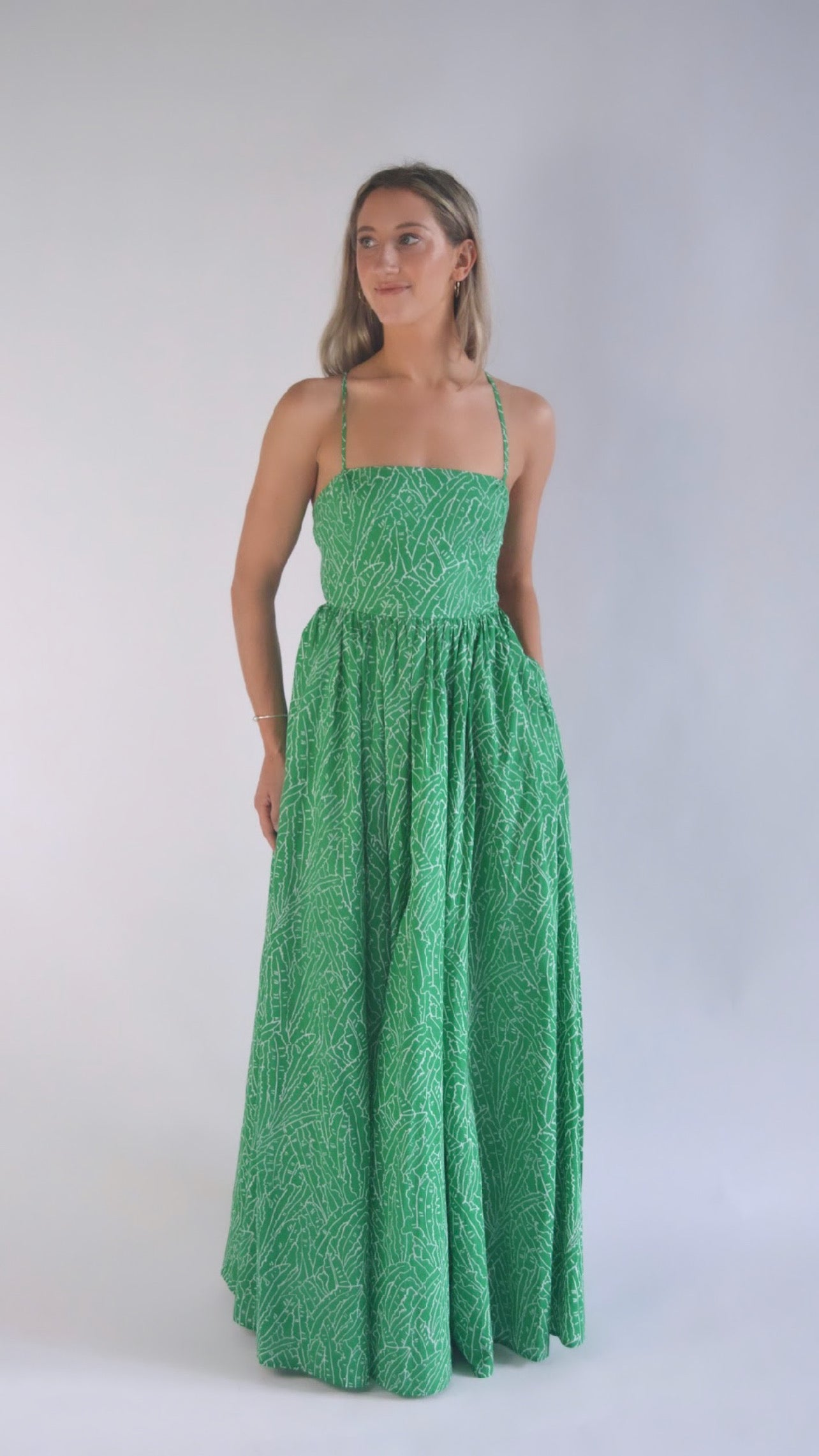 Staud- Courtney Dress- Green Palm