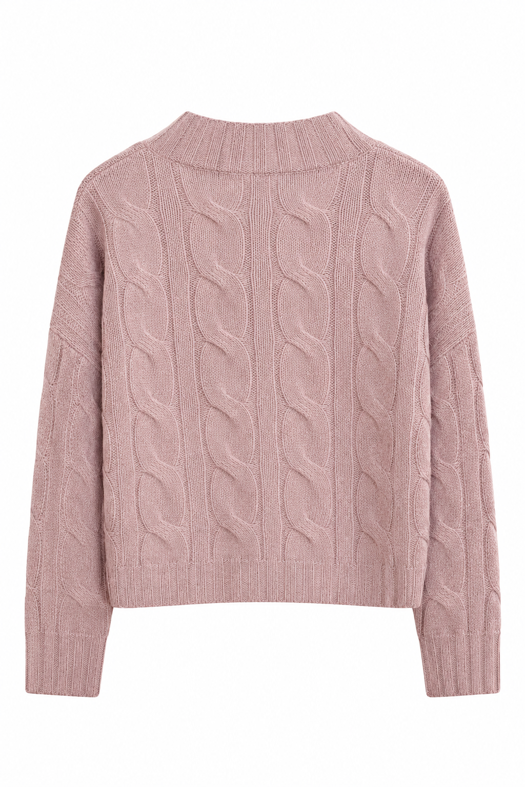 W. Cashmere - Talia Cable Knit Open Cardigan - Pale Pink