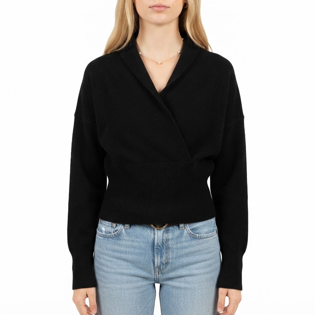 Estheme - Wrap Sweater - Black