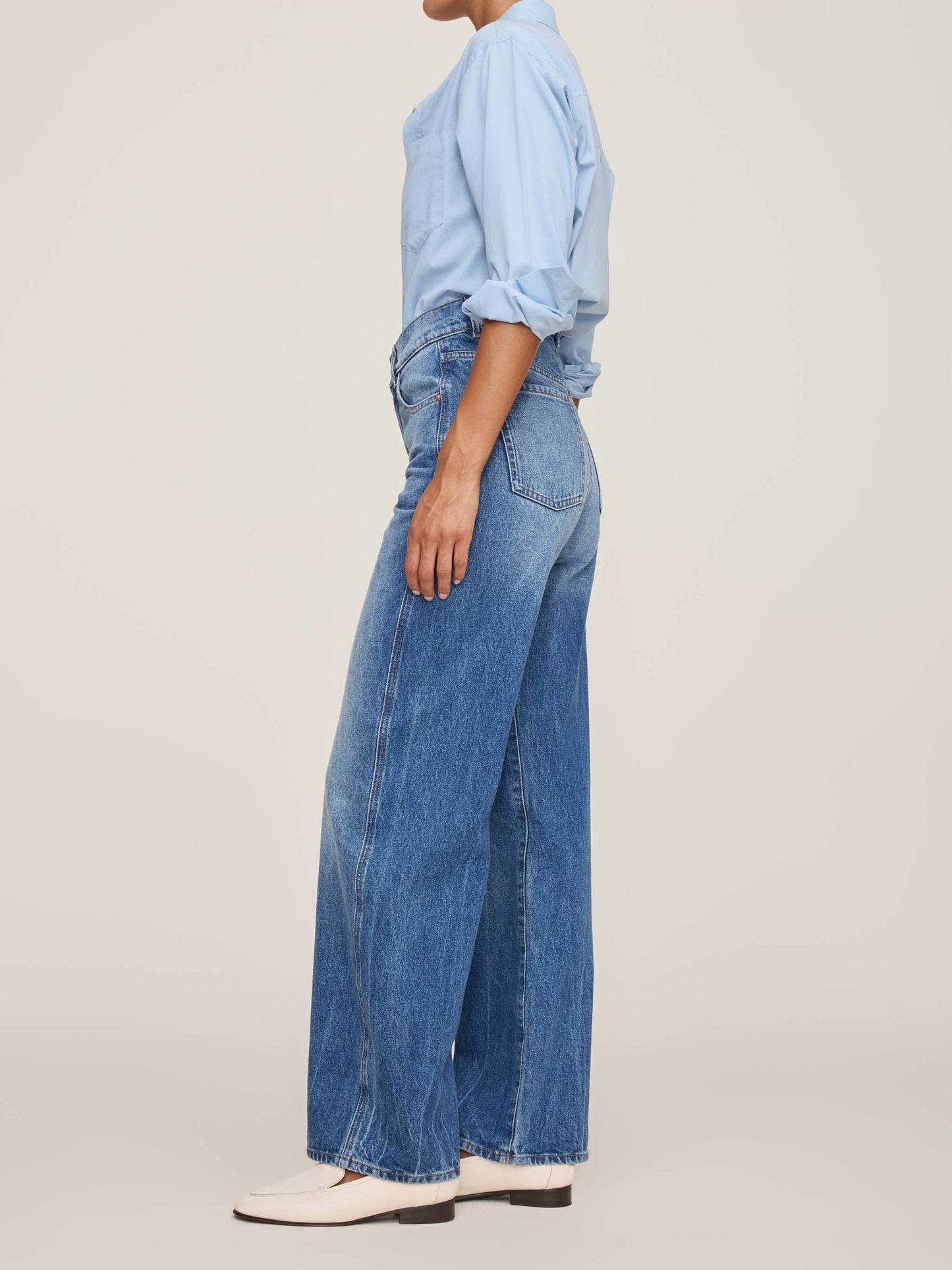 DL1961 - Faye Oversized Shirt - Lt Blue Poplin
