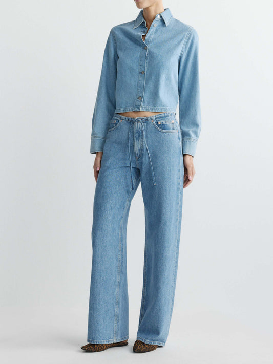 DL1961 - Sienna Low-Slung Wide Leg Relaxed 31" Jeans - River Aura