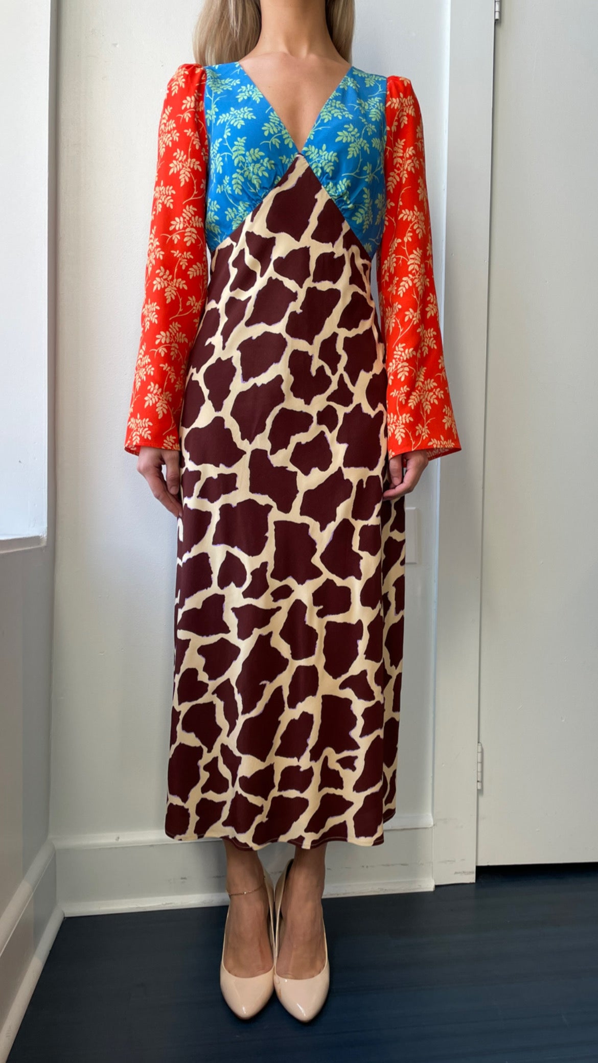Kitri- Libby Mixed Animal Print Midi Dress