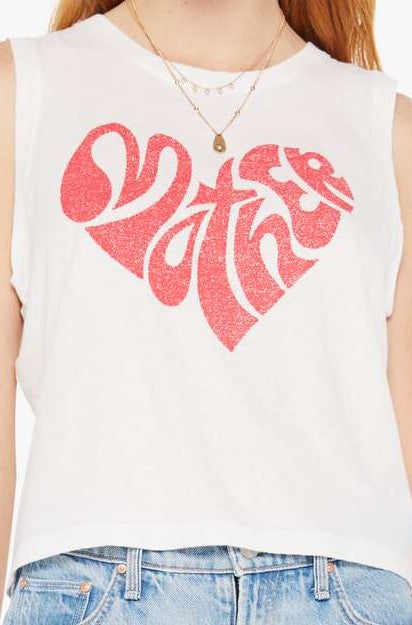 Mother - Muscle Graphic Tee Crewneck - Pink Mother Heart