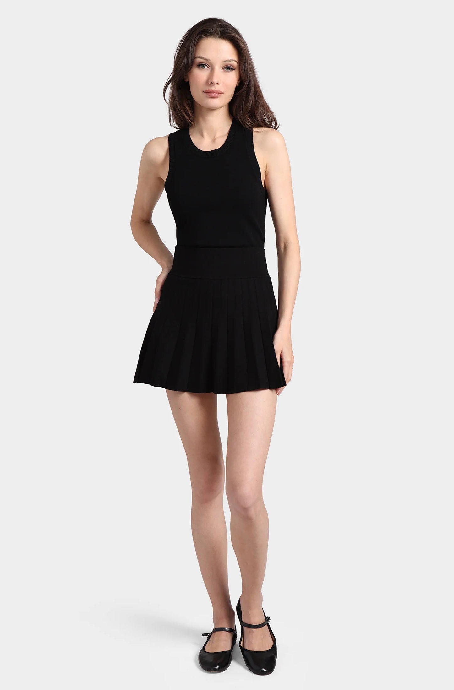 Minnie Rose-Viscose Pleated Skort