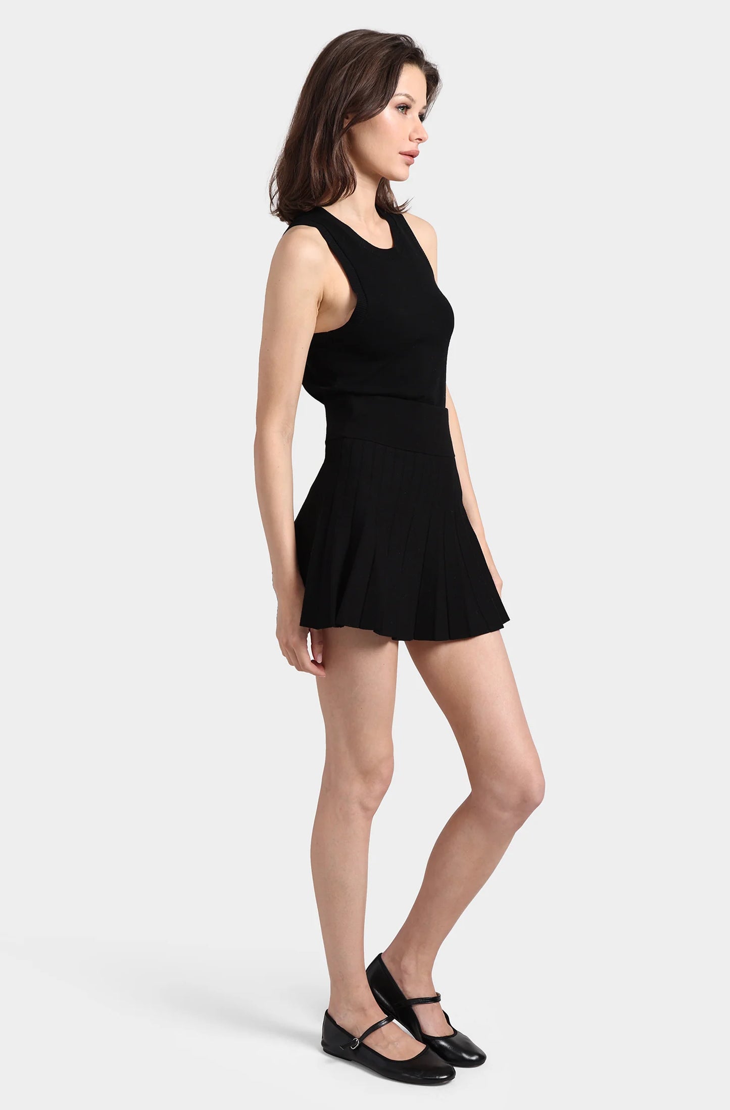 Minnie Rose-Viscose Pleated Skort