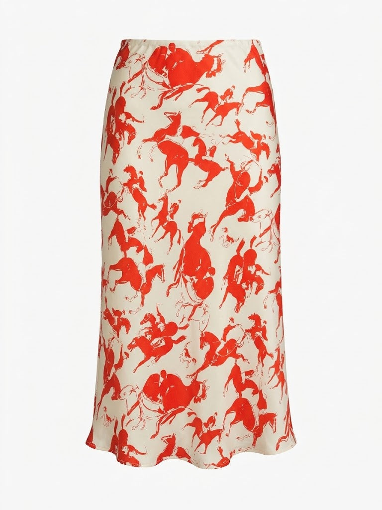La Prestic Ouison - Nola Skirt - Orange Horses