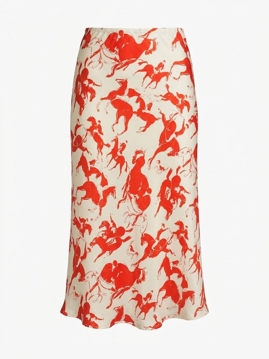 La Prestic Ouison - Nola Skirt - Orange Horses