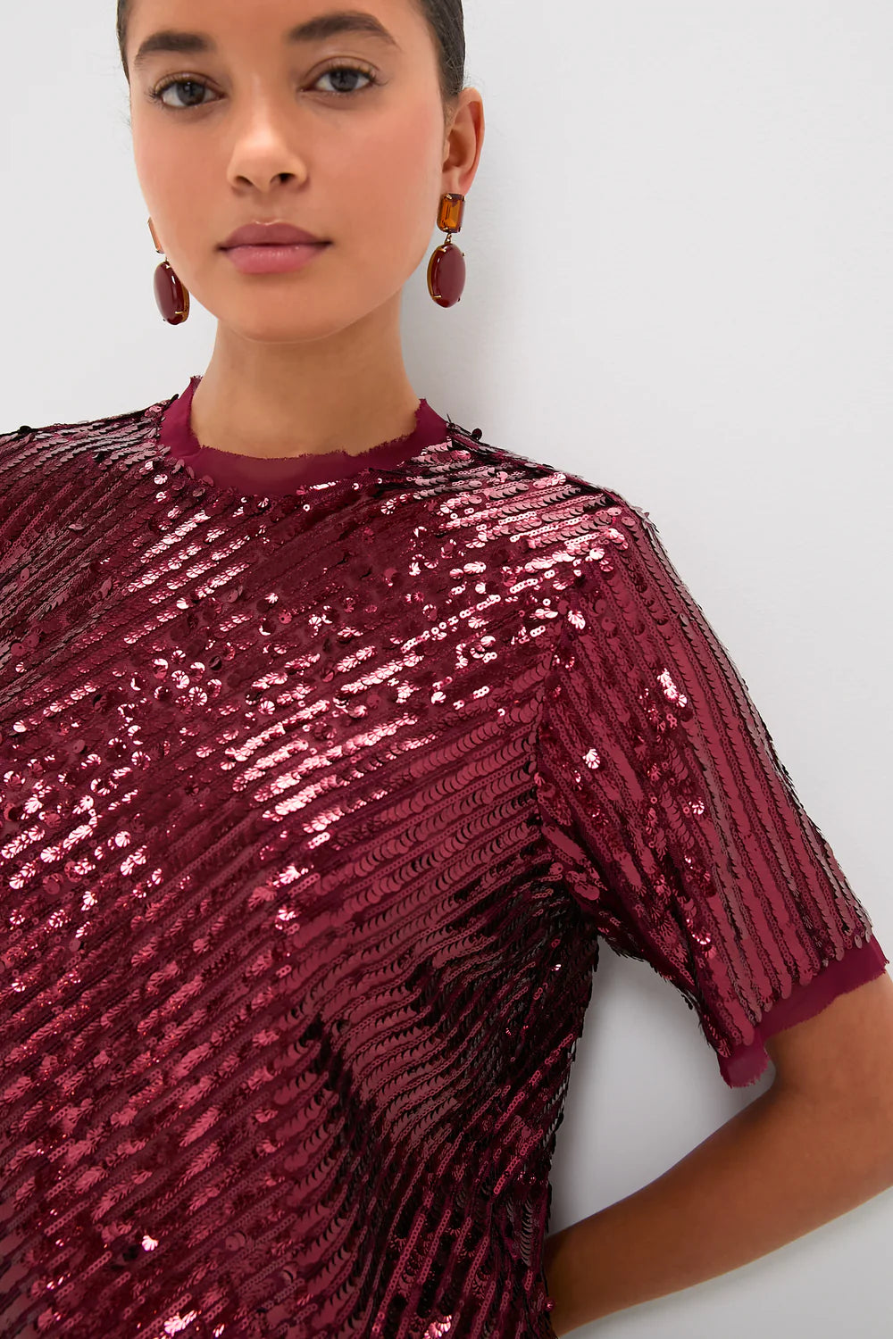 Hunter Bell - Pixie Top - Mulberry Sequin