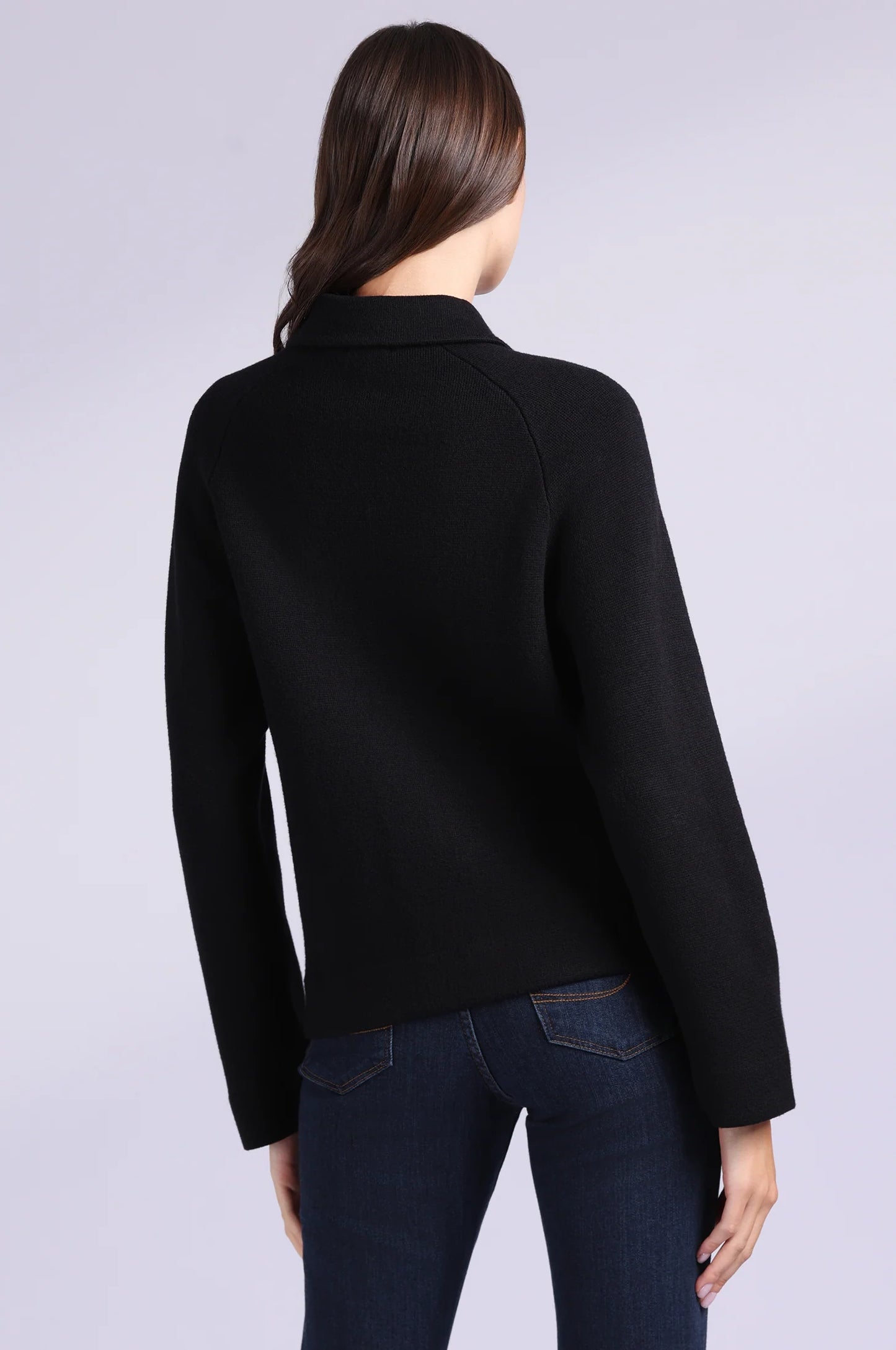 Minnie Rose - Viscose Zip Jacket with Pockets - Black