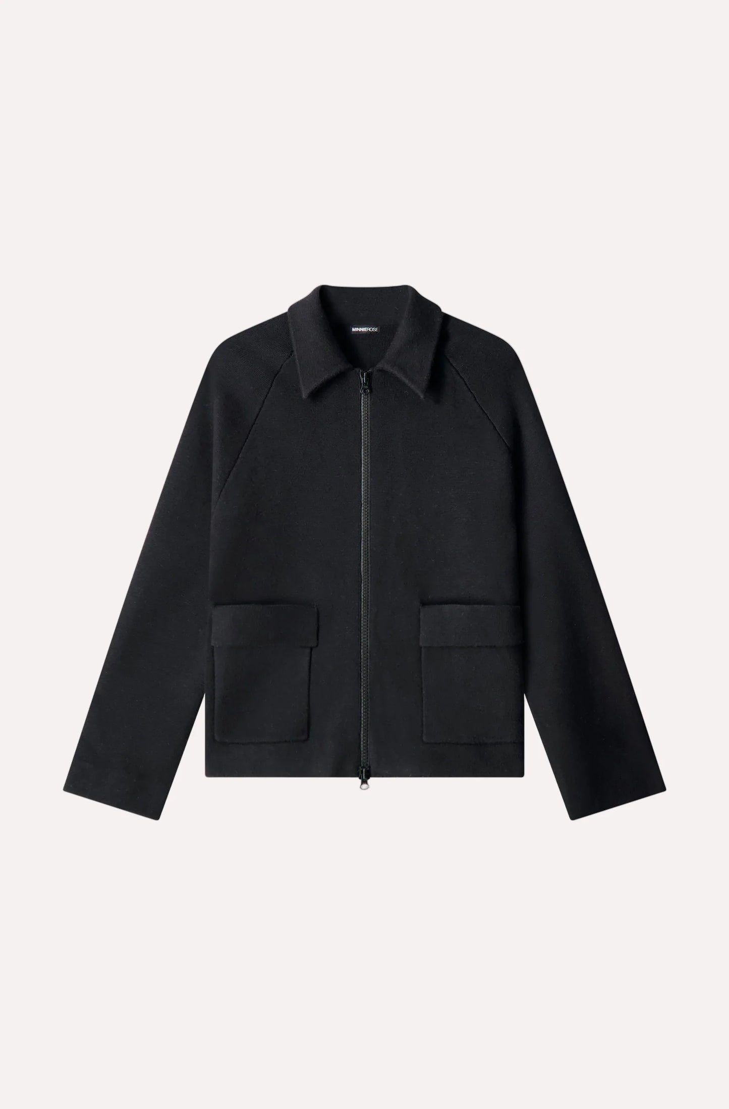 Minnie Rose - Viscose Zip Jacket with Pockets - Black