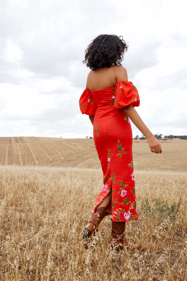 Aston Studio-Evie Dress in Ruby Rose