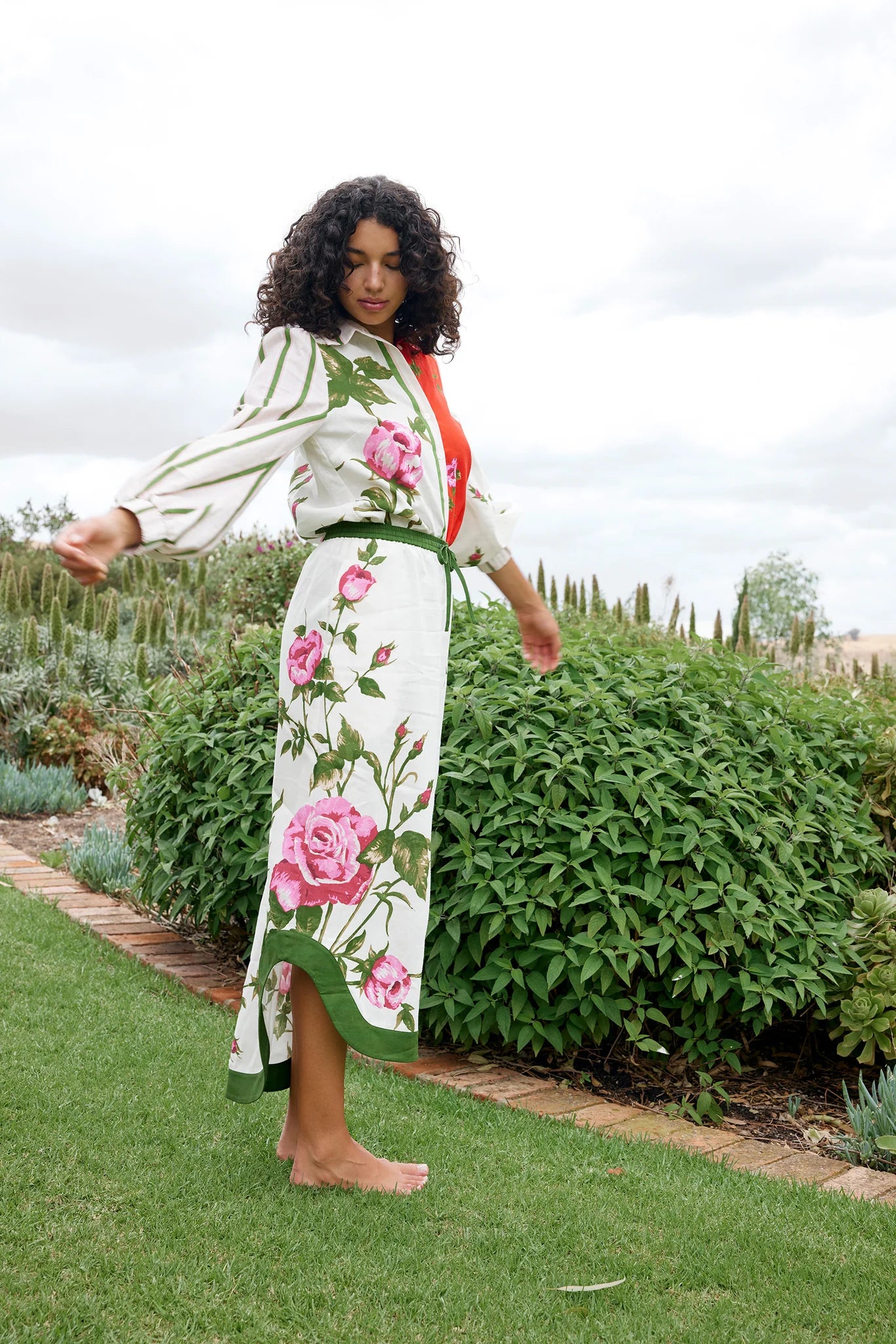 Aston Studio-Rafferty Skirt in Ruby Antique Rose
