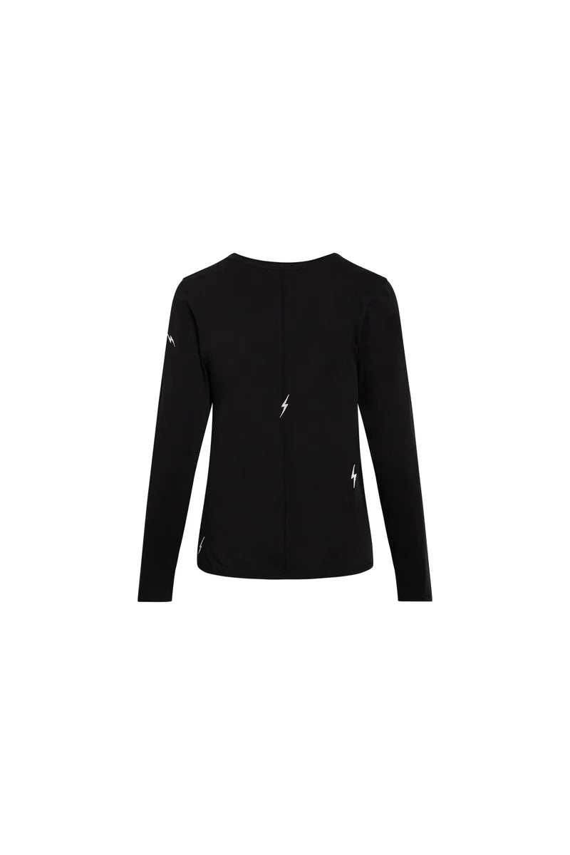 Catherine Gee - Embroidered Cotton T-Shirt Long Sleeve - Bolt