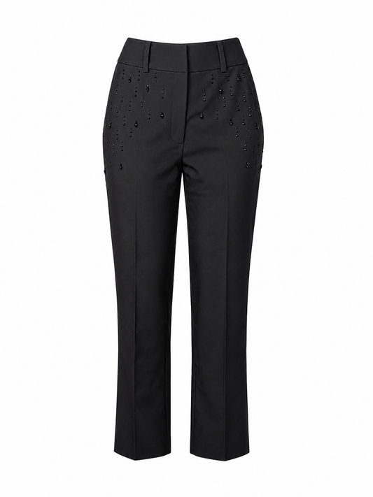 Janet Howard - Astrid Hand Beaded Trouser - Black