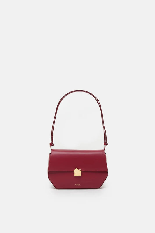 Closed Bag One Medium in Cherry Red