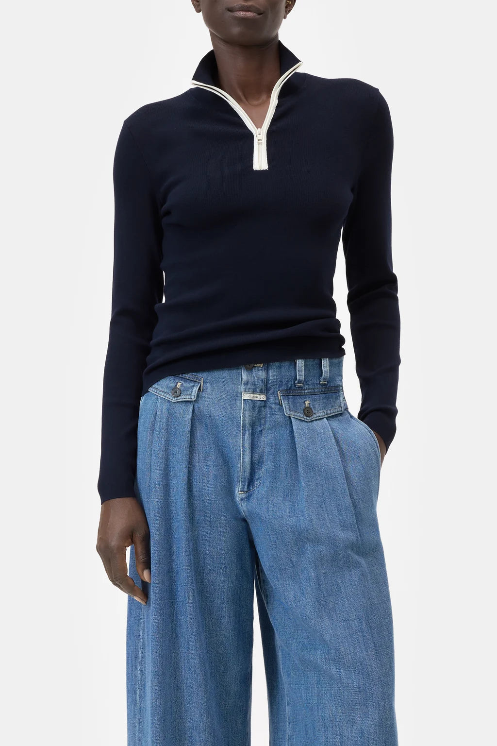 Closed - Half Zip Knit - Navy