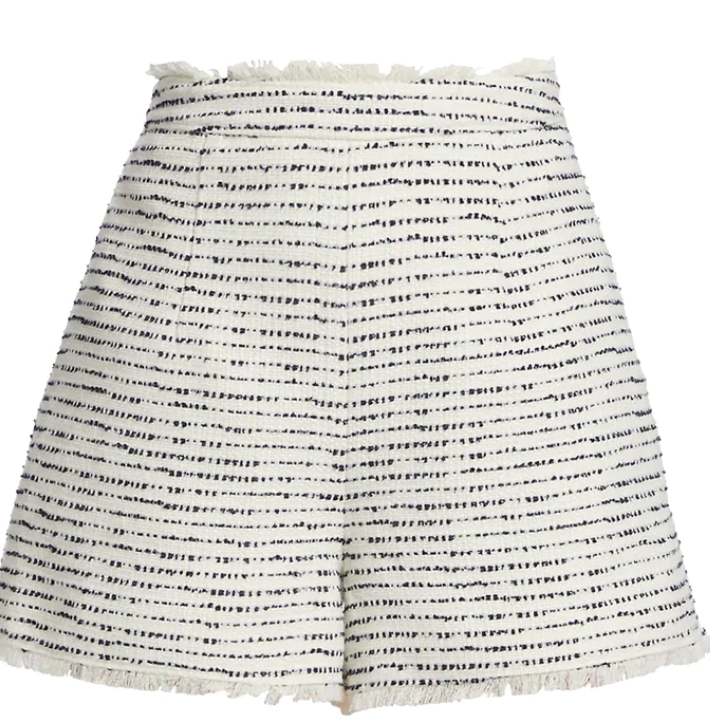 Cinq A Sept- Tweed Coronado Short- Ivory/Navy