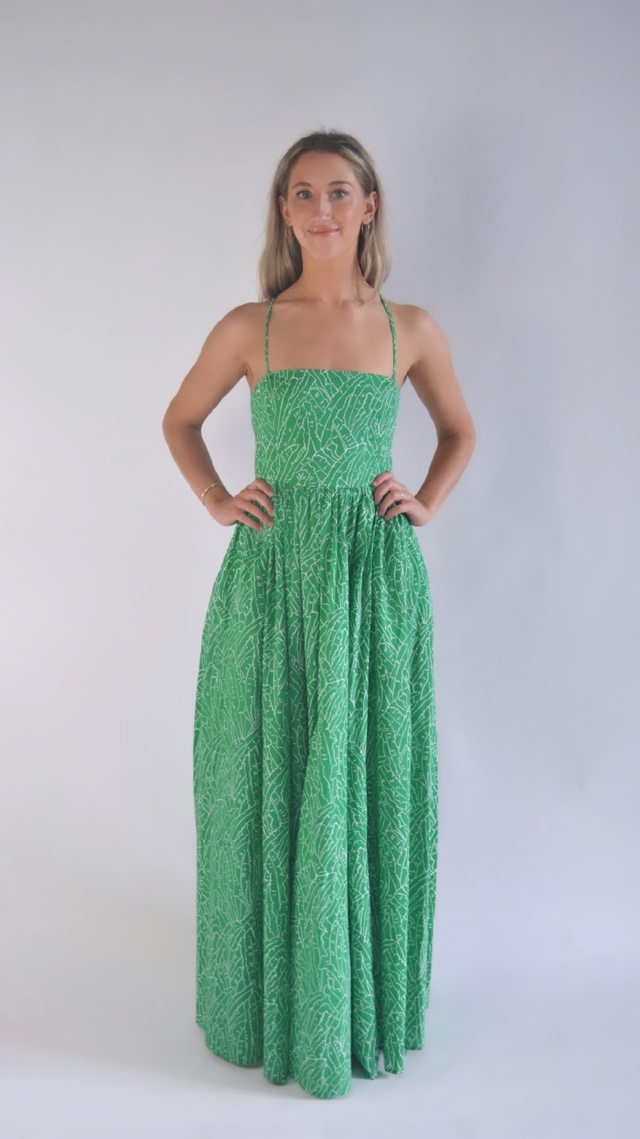 Staud- Courtney Dress- Green Palm