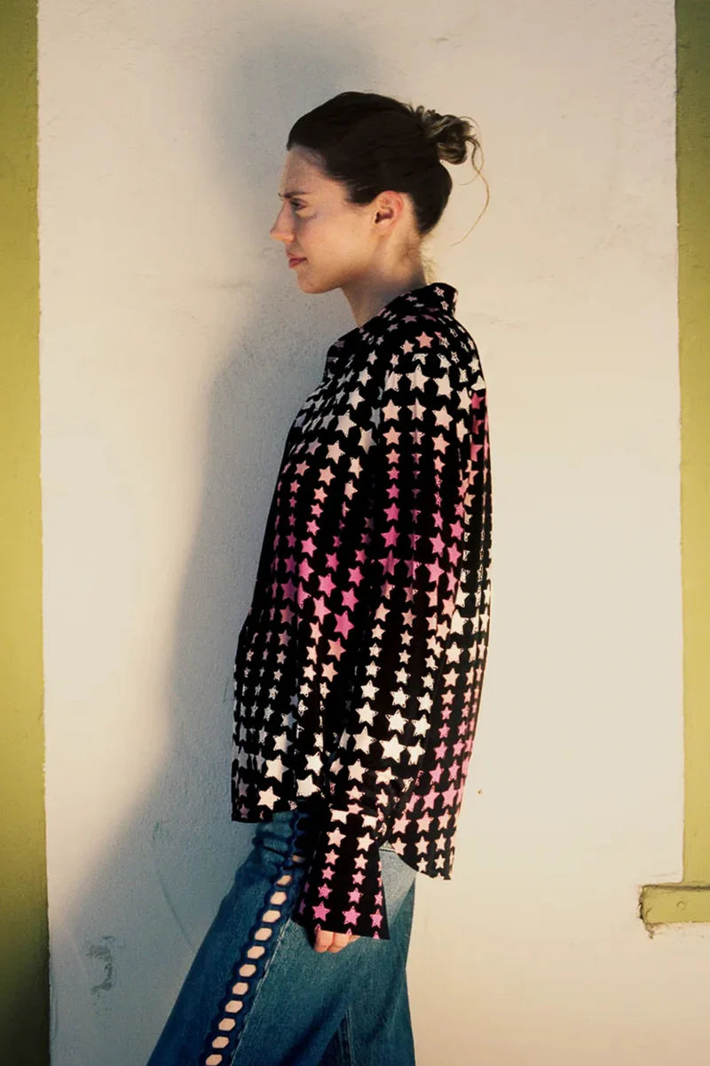 Catherine Gee - Daria Blouse - Pink Stars