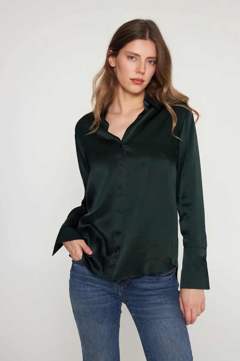 Catherine Gee - Daria Blouse - Forrest Green