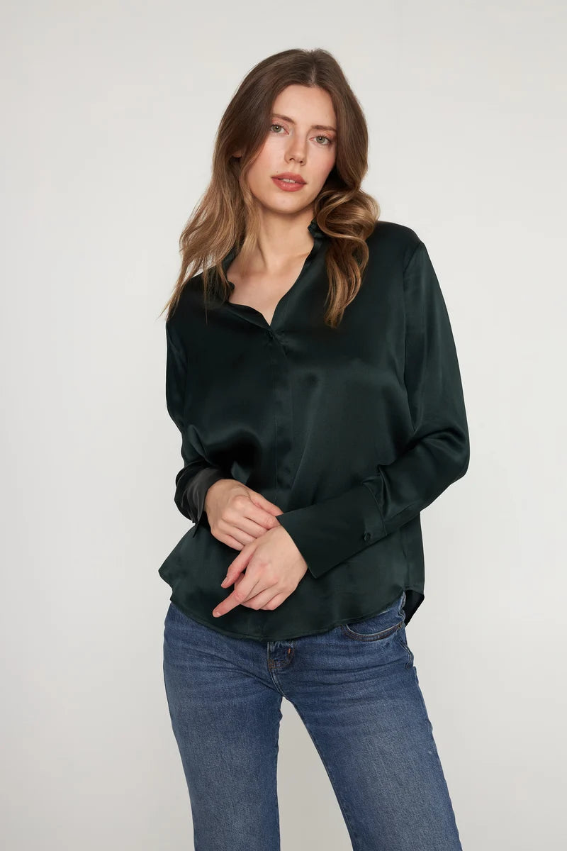 Catherine Gee - Daria Blouse - Forrest Green