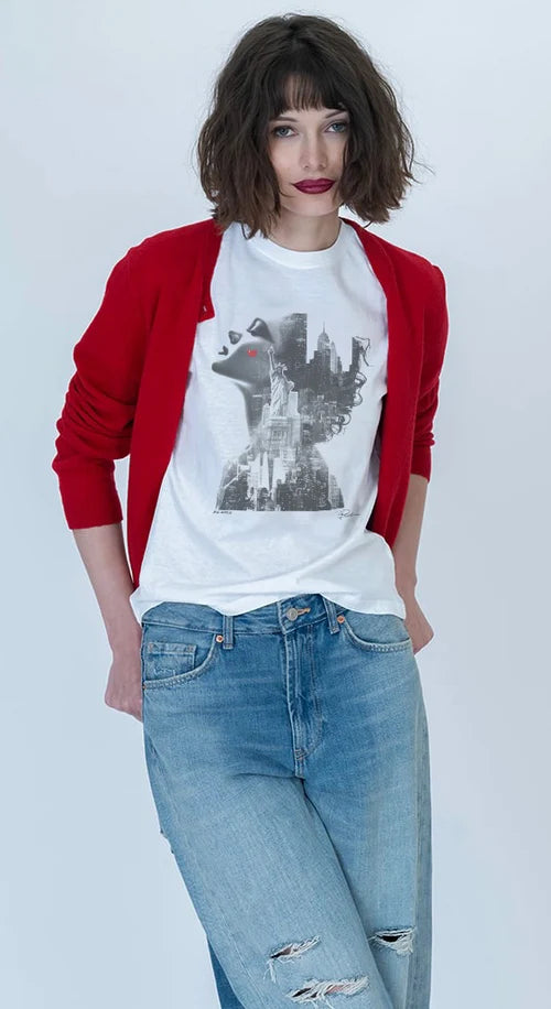 CPress Studio - Big Apple Mushie Tee - Worn White