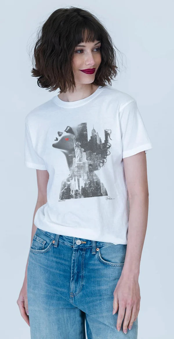 CPress Studio - Big Apple Mushie Tee - Worn White