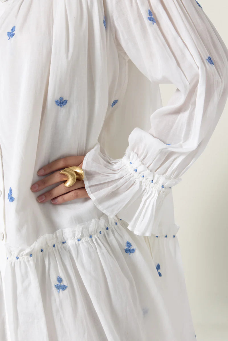 Scarlett Poppies Nouvea Dress White/Blue