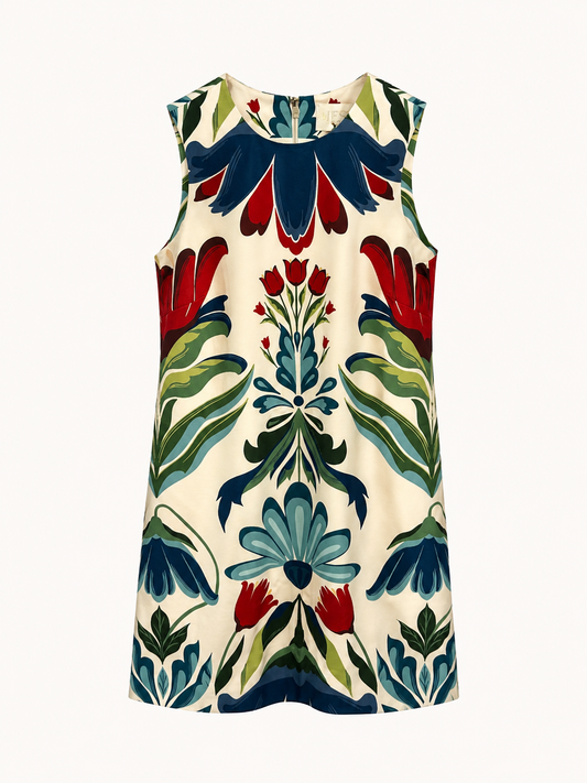 Mestiza - Fiona Shift Mini Dress - Ornamented Espalier