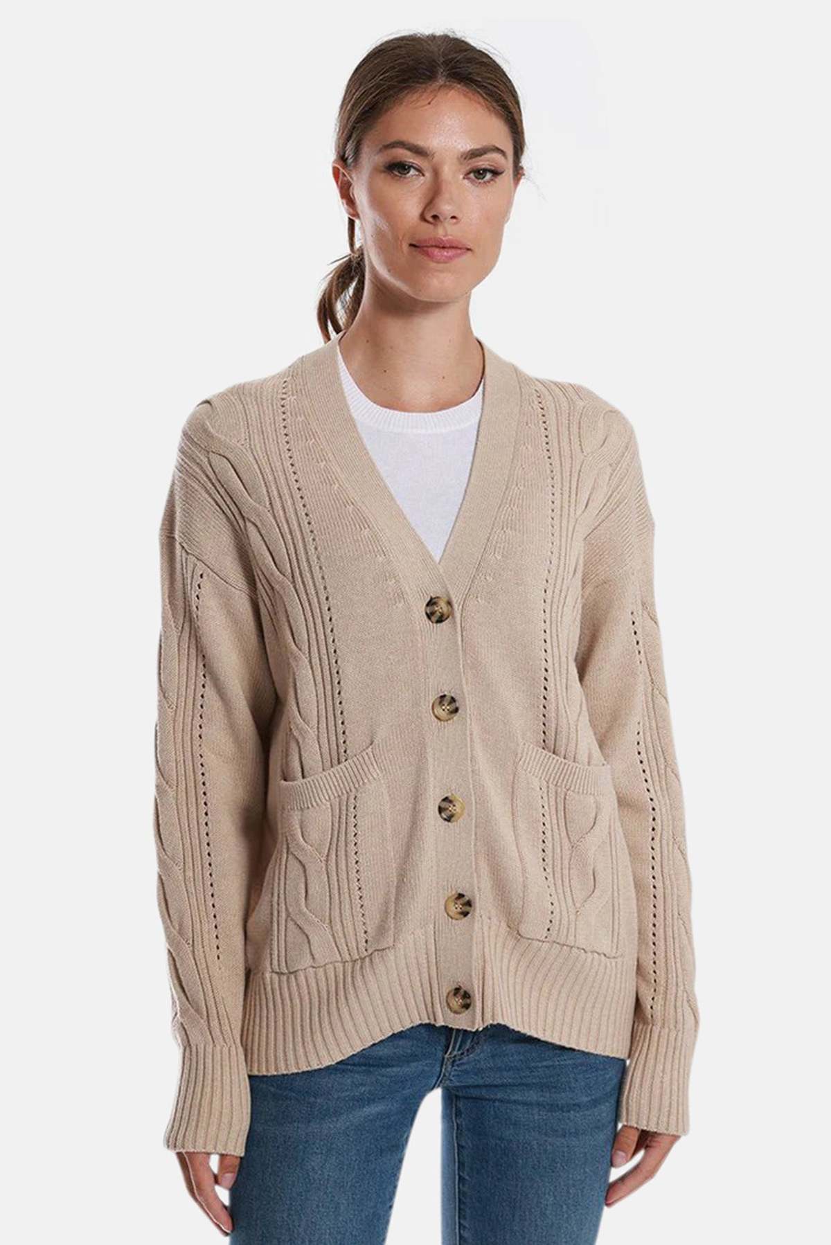 Minnie Rose - Oversized Cardigan - Brown Sugar